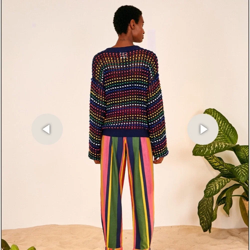 Farm Rio - Beaded Crochet Sweater - Multi-Color - Picture 2 of 6